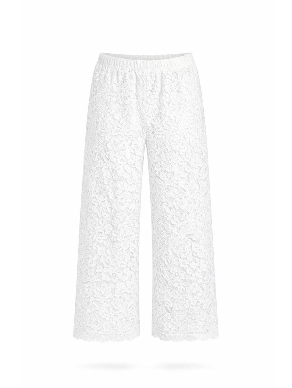 Stylest System White Floral Lace Wide-Leg Pants Cover-up Women Sz XL Boho Beach